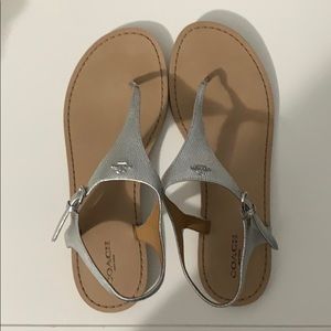 Coach sandals silver
